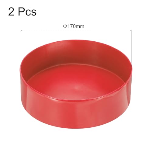 Image of uxcell 2pcs Rubber End Caps 170mm(6.7 Inch) ID Vinyl Round Tube Bolt Cap Cover Screw Thread Protectors Red, 50mm Height