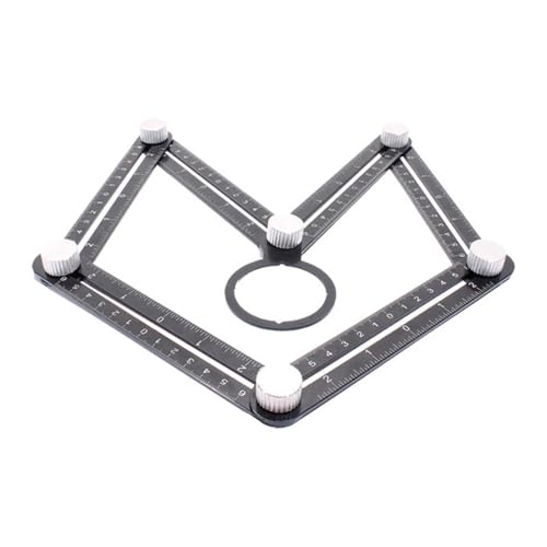 Règle de mesure multi-angles pliable à 6 côtés avec guide de perçage pour carrelage - 2