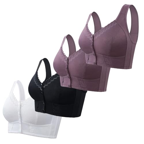 Soutien-gorge sans fil fermeture avant couverture complète pour maintien post-chirurgie