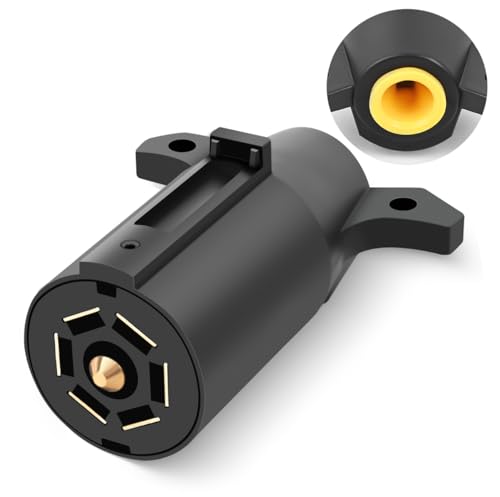 Nilight RV 7 Pin Trailer Plug Splice-in Heavy Duty Male End
