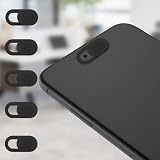 Privacy Cover Slider Stickers for Laptop Tablet Phone Front Area Adhesive Tabs for Office Study Meeting Device Use 1.0 x 0.4 Inch(black,5 PCS)