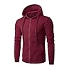 Generisch Men's Hoodie NuBlend Fleece 2024 Breathable Soft Comfortable for Leisure Sports Winter, Wine Red, 3XL #1