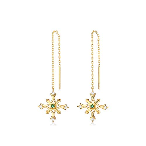 Boucles d'oreilles flocons de neige en émeraude le cadeau d'anniversaire idéal