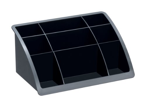 Preisvergleich Produktbild Rotho 1113308000 Schreibgerätehalter Büroboy Timeless, aus hochwertigem Kunststoff (PS), schwarzer Schreibgerätehalter, Plastik, 19.8 x 12.8 x 9.3 cm Schreibgerätehalter, Plastik