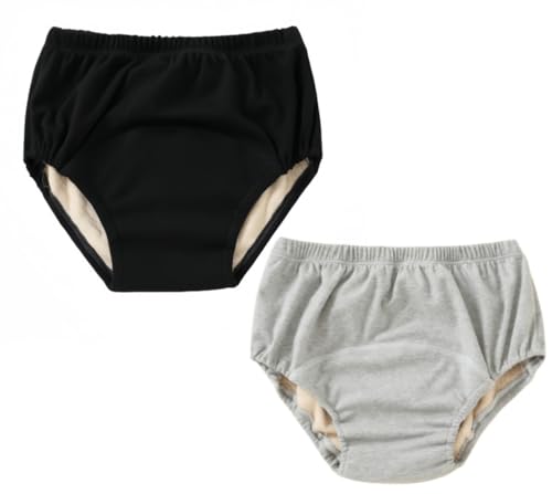 失禁ショーツ 女性用 2枚組 尿漏れパンツ 100cc-150cc 吸水 尿モレズボン 生理横漏れ防止 尿漏れ防止 尿漏れショーツ 重失禁対応 介護パンツ 下着 無地 婦人用失禁パンツ (ブラック+グレー, L)