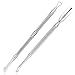 NanTuYo 2PCS Cuticle Pusher and Cutter Set, Triangle Cuticle Nail Pusher Peeler Scraper, Professional Grade Stainless Steel Cuticle Remover, Durable Pedicure Manicure Tools for Fingernails Toenails