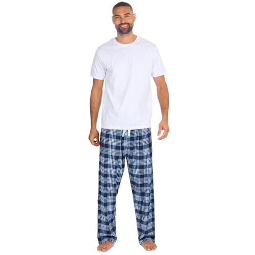 Idée cadeau homme : ensemble pyjama t-shirt coton et pantalon polaire chaude