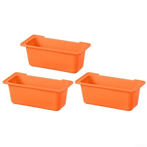 Caja de drenaje de aceite, paquete de 3 con bandeja interior de goteo de grasa para parrillas, diseñada para recoger el exceso de grasa y mantener superficies de parrilla más limpias (naranja)