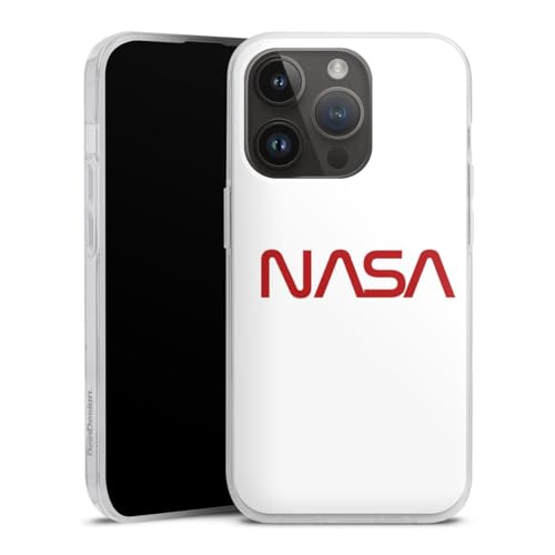 Custodia di silicone compatibile con Apple iPhone 14 Pro trasparente Cover per smartphone Nasa Logo Spazio