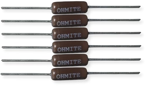 Ohmite 25J470E Pack of 6 Axial Terminal Wirewound Resistors, 5W, 470 Ohms, 330V, 30 TCR, Rugged Vitreous Enamel Coating, Suitable for Industrial Applications