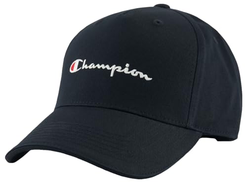 Champion Unisex Icons Accessories-805973 Woven Cotton Twill Script Logo Baseballkappe, Schwarz, One Size