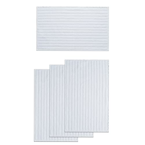Hausattire Badematte aus Baumwolle, 53,3 x 86,4 cm, weich, saugfähig, rutschfest, maschinenwaschbar, Premium-Hotel- und Spa-Qualität, 4 Stück Cover