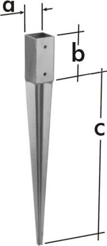 4 soportes para postes, anclajes para clavar, pie de soporte de 45 x 550 mm, anclaje de poste de acero galvanizado de 1,5 mm, anclaje de suelo para postes de madera, zapatos para terrazas y