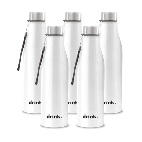 Image of Clay Craft VACBOTT Bingo Single Walled Non Insulated Water Bottle-1200ML, 5-Piece(Silver) Leak Proof | Easy Grip |Easy To Carry| Gym Bottle | Home | Kitchen | Hiking | Treking Bottle | Travel Bottle