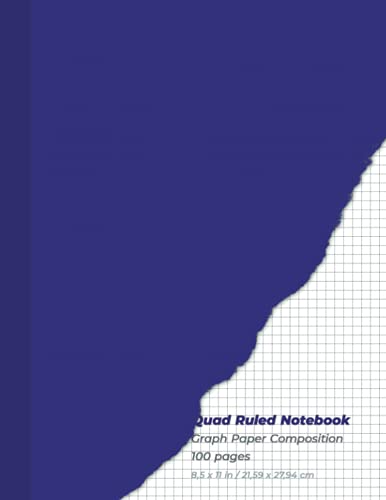 Quad Ruled Notebook, Graph Paper Composition / 100 pages: Purpple, 5 squares per inch, for Math, Engineering and Science, 8,5 x 11 inches / 21,59 x 27,94 cm image 2