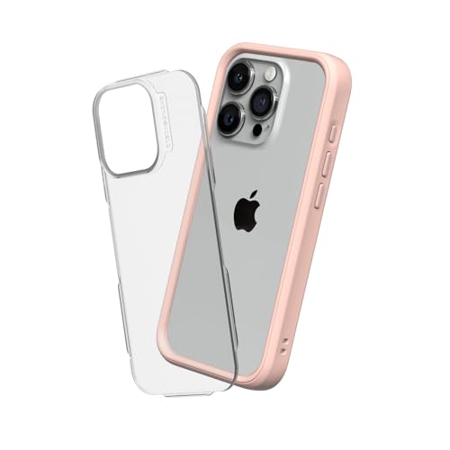 Coque personnalisable iPhone 15 Pro RhinoShield Mod NX rose poudré de haute qualité