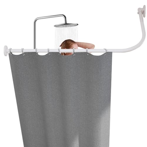 Barre de douche télescopique en L réglable pour coin salle de bain