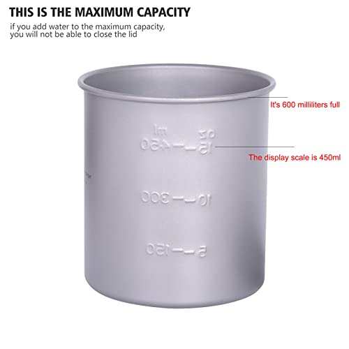 Tasse à thé en titane avec anse pliable iBasingo pot de camping - 6