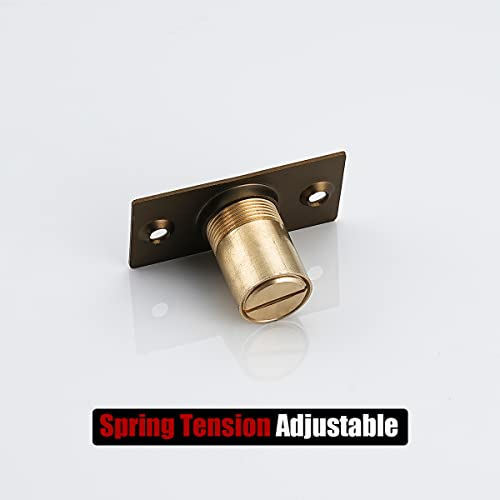 Image of JQK Closet Ball Catch Door Hardware, Stainless Steel Catch Adjustable with Strike Plate, Bronze 2 Pack, HBC100-YRB-P2