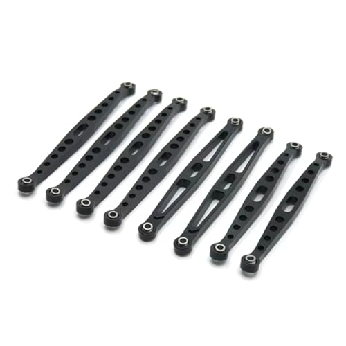 RC Upgrade Accessories for HB for Toys ZP1001 ZP1002 ZP1003 ZP1004 ZP1005 ZP1008 1/10 8pcs Metal for Chassis Suspension Link Rod Tie Rod RC Car Upgrade Parts(Black)