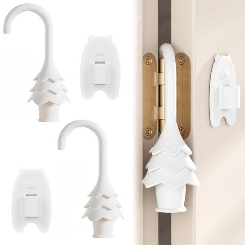 Image of SNOWIE SOFT 2Pcs Silicone Door Hinge Protector, Baby Proofing Anti-Pinch Door Stopper for Kids Safety, Soft Finger Guard for Preventing Door Slam & Child Finger Injury Baby Safety Products for Home