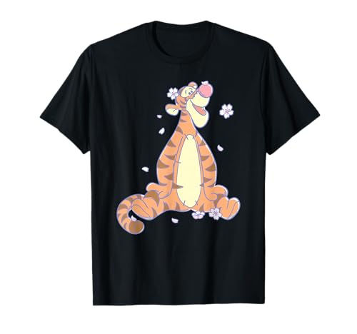 Disney Winnie The Pooh Tigger Among Flowers Retro T-Shirt