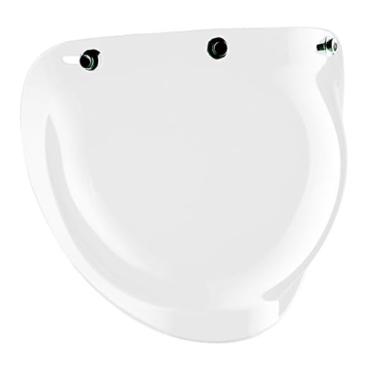 Bandit Helmets - Schermo a bolla per casco jet - Visiera a 3 punti con protezione UV e antigraffio - stile vintage JETVISI (trasparente)