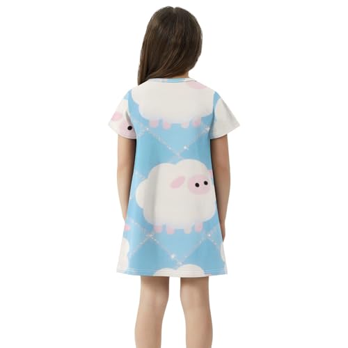 Vestido casual de moda confeccionado en algodón puro para niñas 4