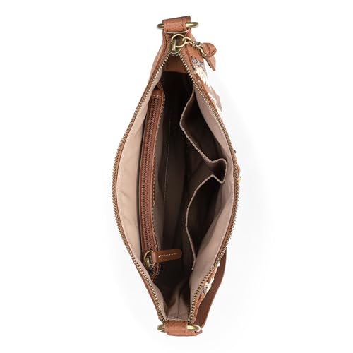 Image of The Sak Lucia Leather Crossbody Purse - Premium Leather Women's Handbag for Everyday & Travel - Cross Body Bag With Zipper