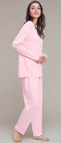 Image of GYS Women's Bamboo Viscose Long Sleeve Pajamas Set