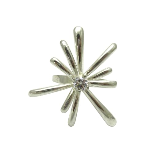 Bague en argent massif 925 Empress sertie de CZ 5mm au design extravagant pour femme