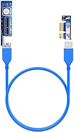 GLOTRENDS PCIe 3.0 X1 Extension Cable 23.6 Inch to Extend PCIe X1 Slot Covered by Oversized GPU, for PCIe WiFi Card, M.2 PCIe X1 Card, Firewire Card, USB PCIe Card, Sound Card, etc