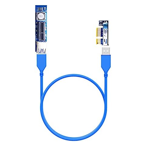 GLOTRENDS PCIe 3.0 X1 Extension Cable 23.6 Inch to Extend PCIe X1 Slot Covered by Oversized GPU, for PCIe WiFi Card, M.2 PCIe X1 Card, Firewire Card, USB PCIe Card, Sound Card, etc Cover