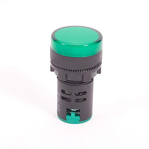 Othmro Green Energy Saving LED Indicator Light 22mm Panel Mount 110V Flush Panel Mount 4Pcs