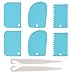 AILANDA 5PCS Coupe Pâte de Boulangerie Corne Pâtisserie Professionnelle Bleu Spatules pour du Pain Chocolat 12x8cm Grattoir à Pâte en Plastique avec Couteau à Dénuder 22cm pour Cuisine Crêpes Fromage