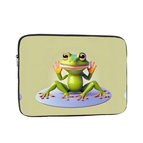 The Funny Frog Doing Yoga Laptop Sleeve Case 15 Inch Suitable for Notebook Computer Tablet Traveling Carrying Simple Case