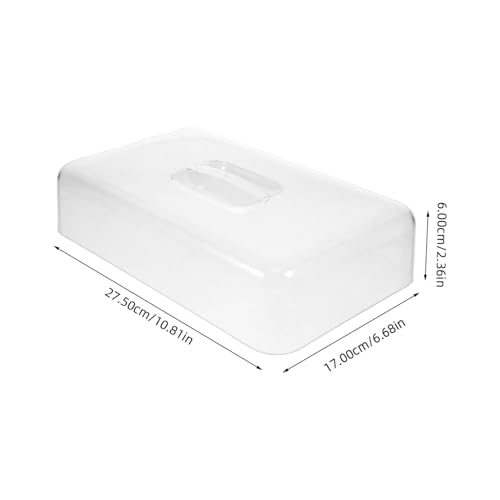 LALADEFIEE Rectangular Cake Cover Acrylic Cake Carrier Lid Food Protector Cover Tent Bread Serving Platter Cheese Dish Holder for Snacks and Appetizers - Image 2