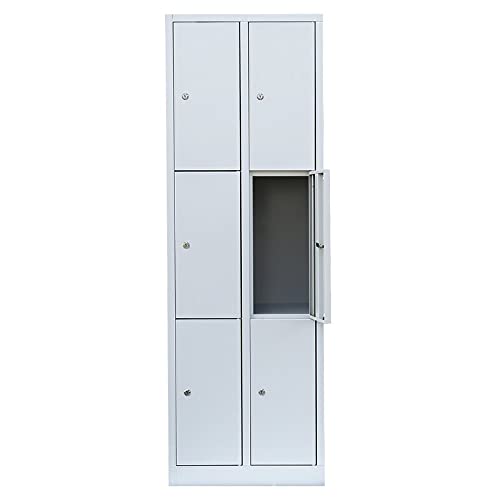 Lüllmann Schließfachschrank 6 Fächer grau 180x60x50cm