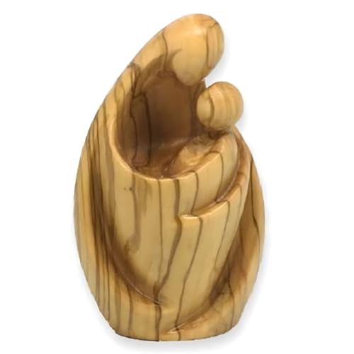 Vierge avec enfant moderne en bois 18 cm statuette crèche Val Gardena - 6