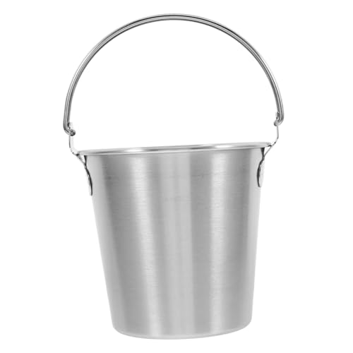 CONGARTENO Cubitera de Acero Inoxidable Pequeña con Asa Portátil para Snacks y Hielo Enfriador de Cerveza y Vino para Fiestas Bares y Restaurantes