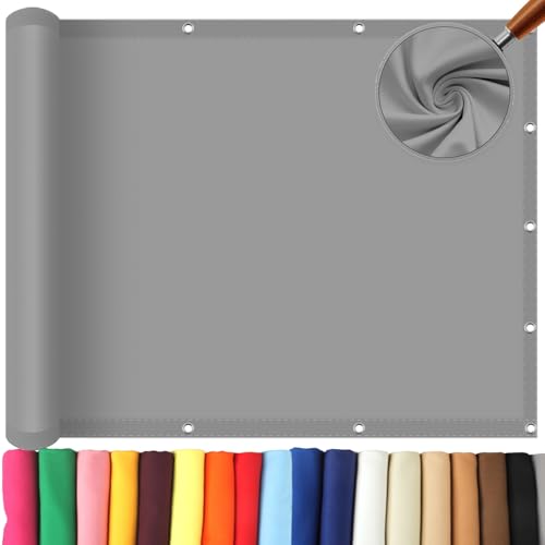 Voile d'ombrage imperméable 120x420 cm gris clair en polyester - 2
