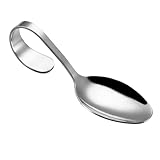 Luxshiny Stainless Steel Curved Handle Spoon 5.39 Inch Mirror Polished Buffet Serving Spoon for Weddings Cocktail Parties and Kitchen Tableware