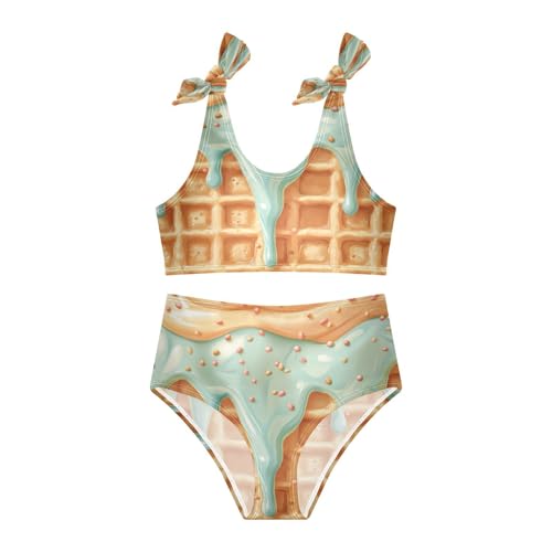 Glaze Caramel Sprinkles Teal Coral Ice Cream Girls Tankini Swimsuit Kids Bikini Sets 2 Pcs Bathing Suit 3T3