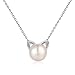 Cathme Pendientes de perlas para niños pendientes de gato Plata 925 de perlas de agua dulce pendientes de gato para niñas
