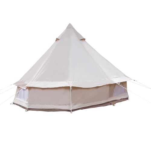 Carpa Bell de Lona Para Camping 2 Personas Impermeable Beige miniatura 5