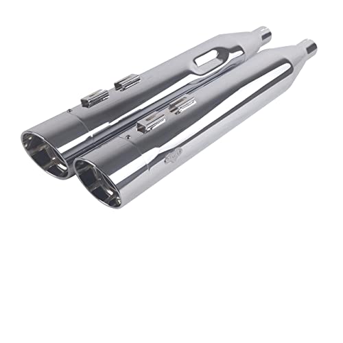 SHARKROAD Chrome 4.5” Slip On Mufflers for Harley 1995-2016 Touring Road King, Steet Glide, Road Glide, Electra Glide, 21CC