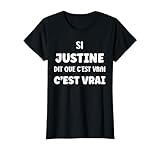 t shirt justin(e) Léger, Coupe classique, manche à double couture et ourlet à la base