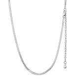 GoldChic Jewelry Snake Chain Choker Stainless Steel Flat Herringbone Link Chain Necklaces Dainty...