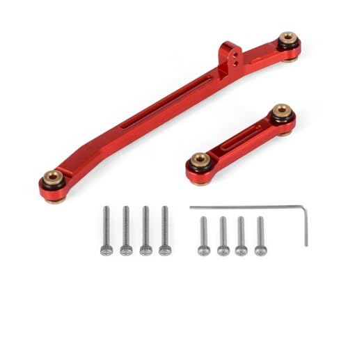 Rc Special Connecting Rod for Axial for SCX24 1/24 Metal Steering Linkage Link Rod RC Car Off-Road Tracked Vehicle Parts and Accessories Upgrade Replacement and Use(Red)