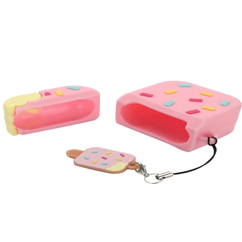 Image of Dezet Cute Soft Silicone Pouh Case for Airpods Pro GEN-2 (2022) � 3D Cartoon Animal Character Cover with Keychain Ring, Shockproof & Dustproof Protective Case for Kids & Girls (ICE Pink)